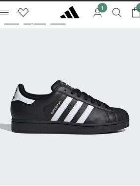 adidas Black and White Superstar Low-Top Sneakers